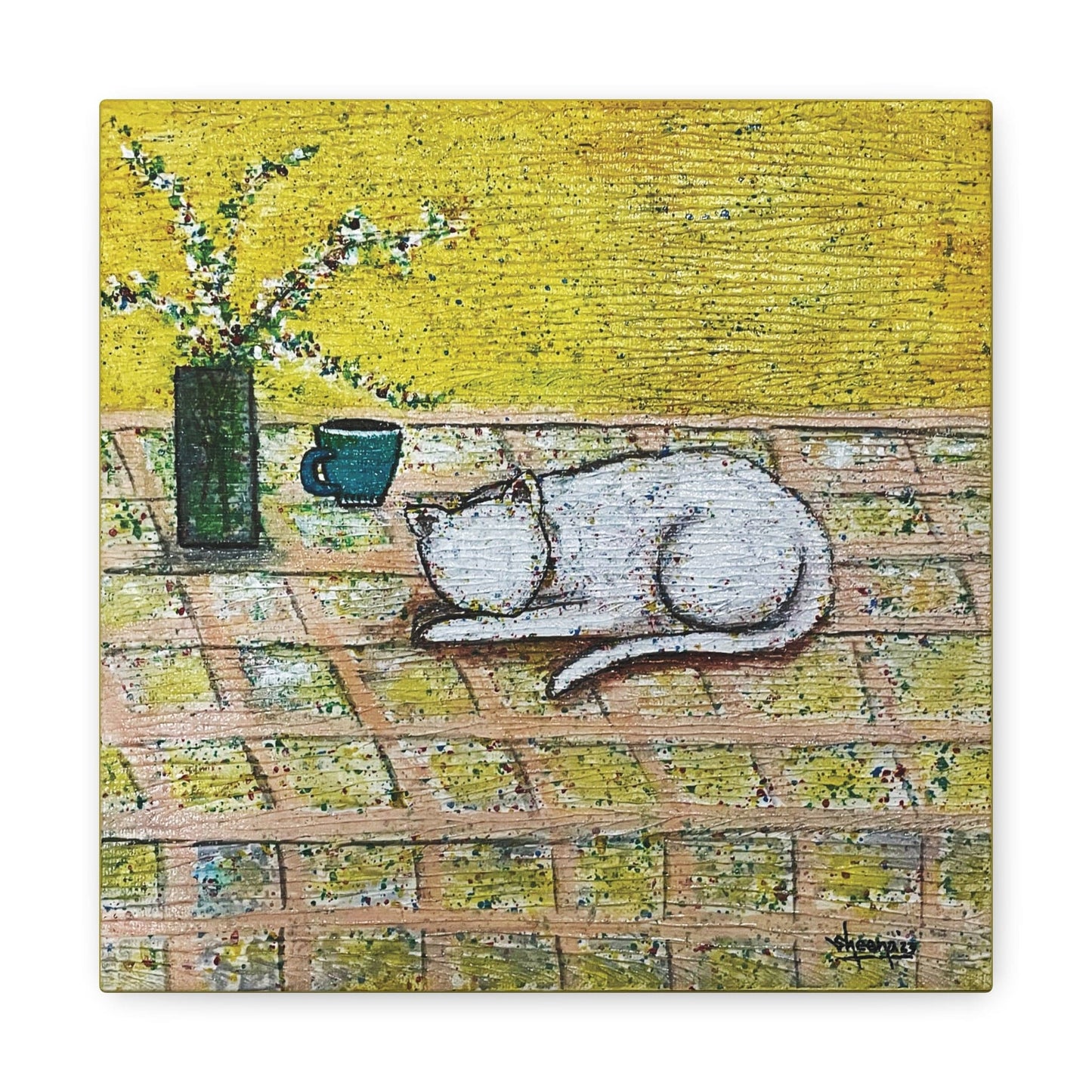 Cat Lover's Wall Art Stretched Matte Canvas (CS-6)