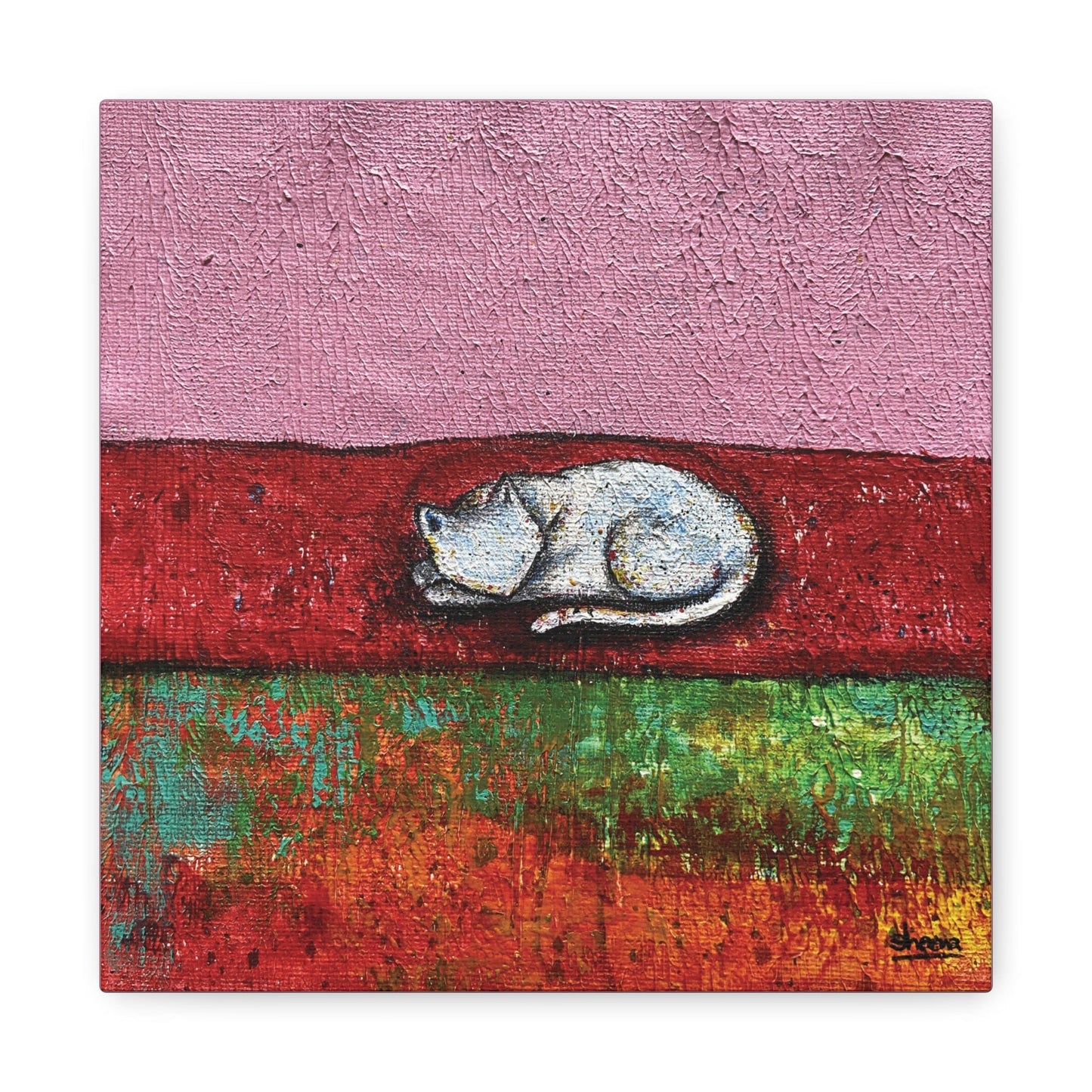 Cat Lover's Wall Art Stretched Matte Canvas (CS-5)