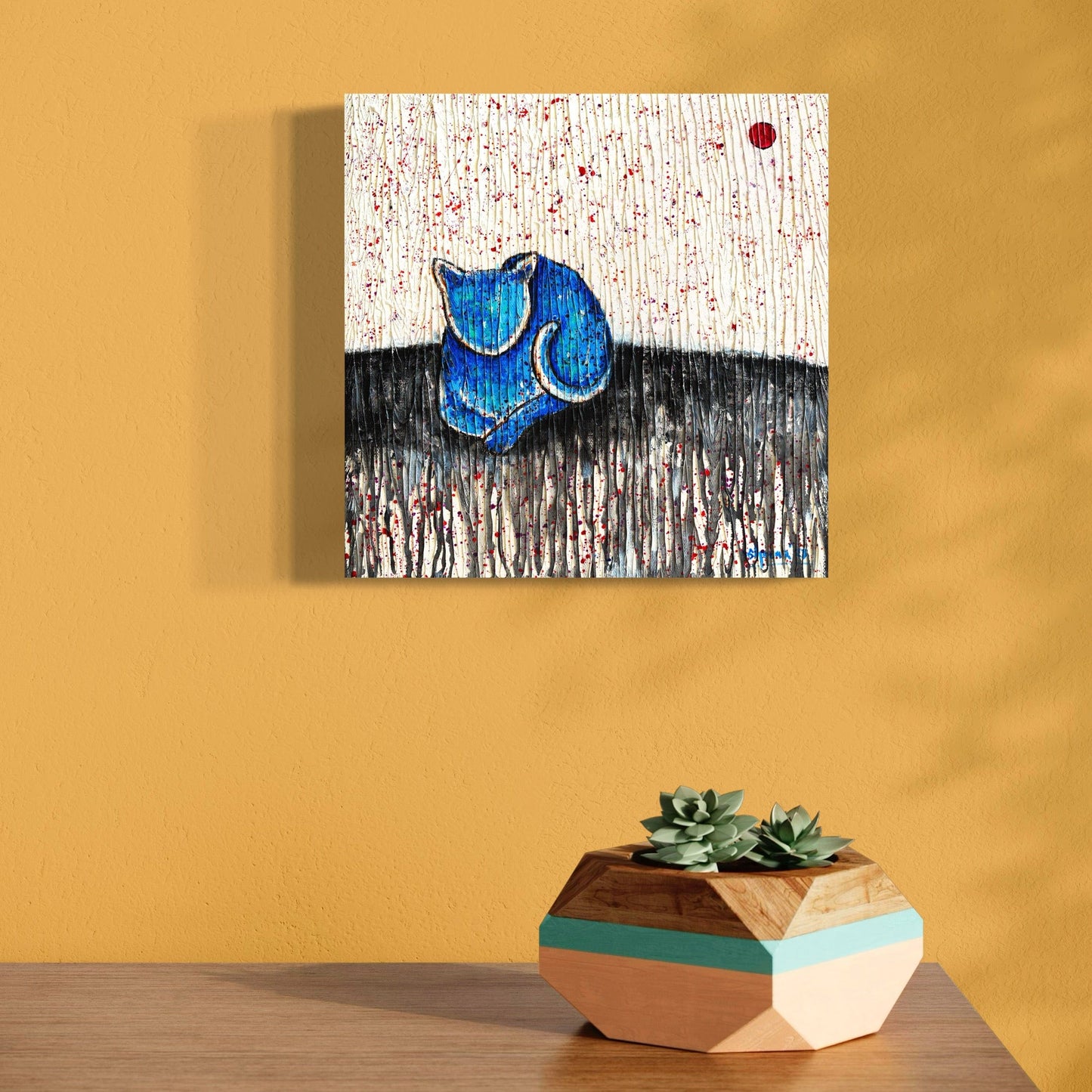 Cat Canvas Print – 10” x 10” Original Art for Cat Lovers (CS-10) - Cat&Muse