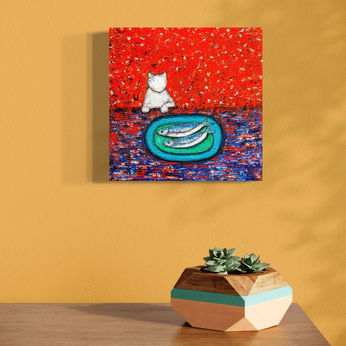 Cat Lover's Wall Art Stretched Matte Canvas (CS-8)