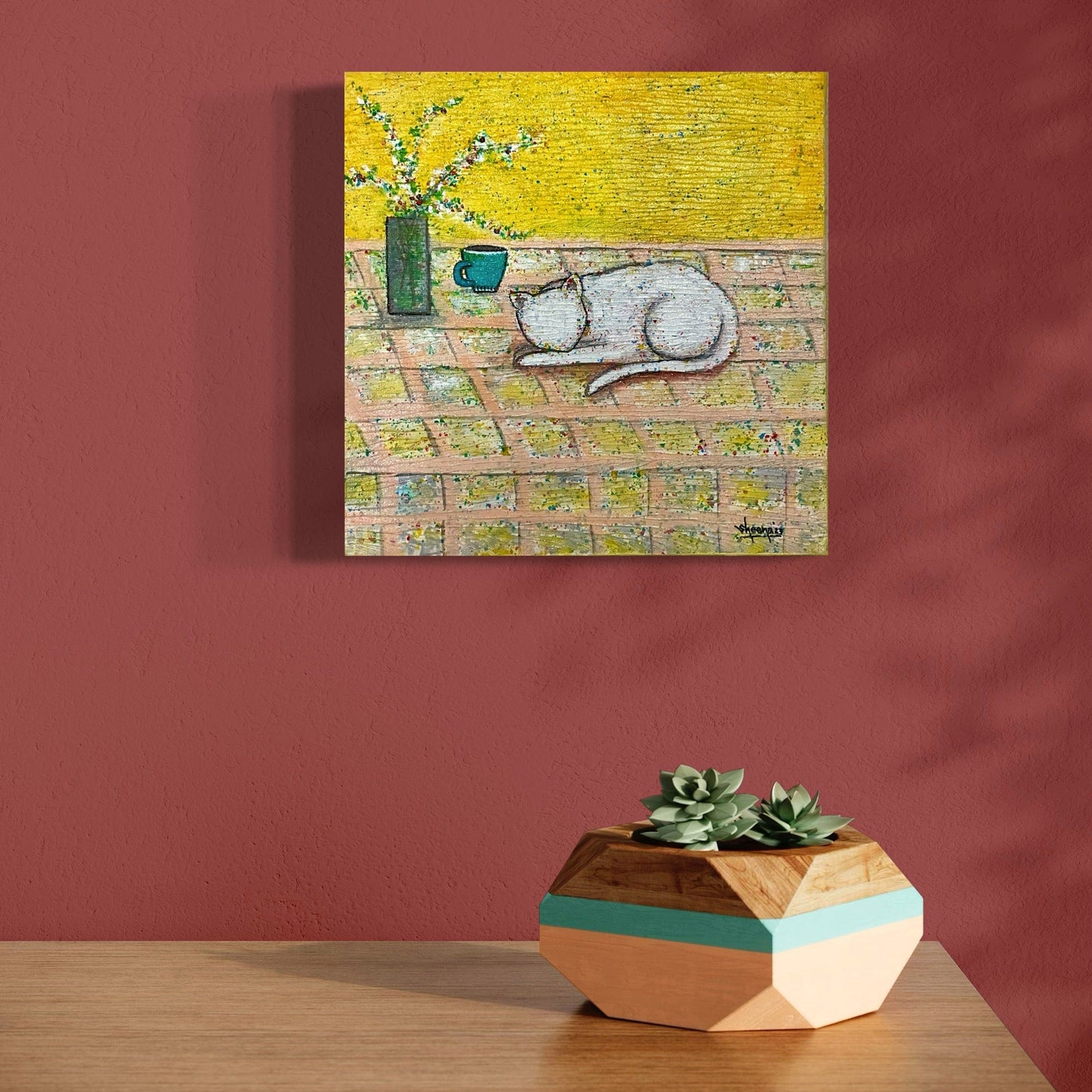 Cat Lover's Wall Art Stretched Matte Canvas (CS-6)
