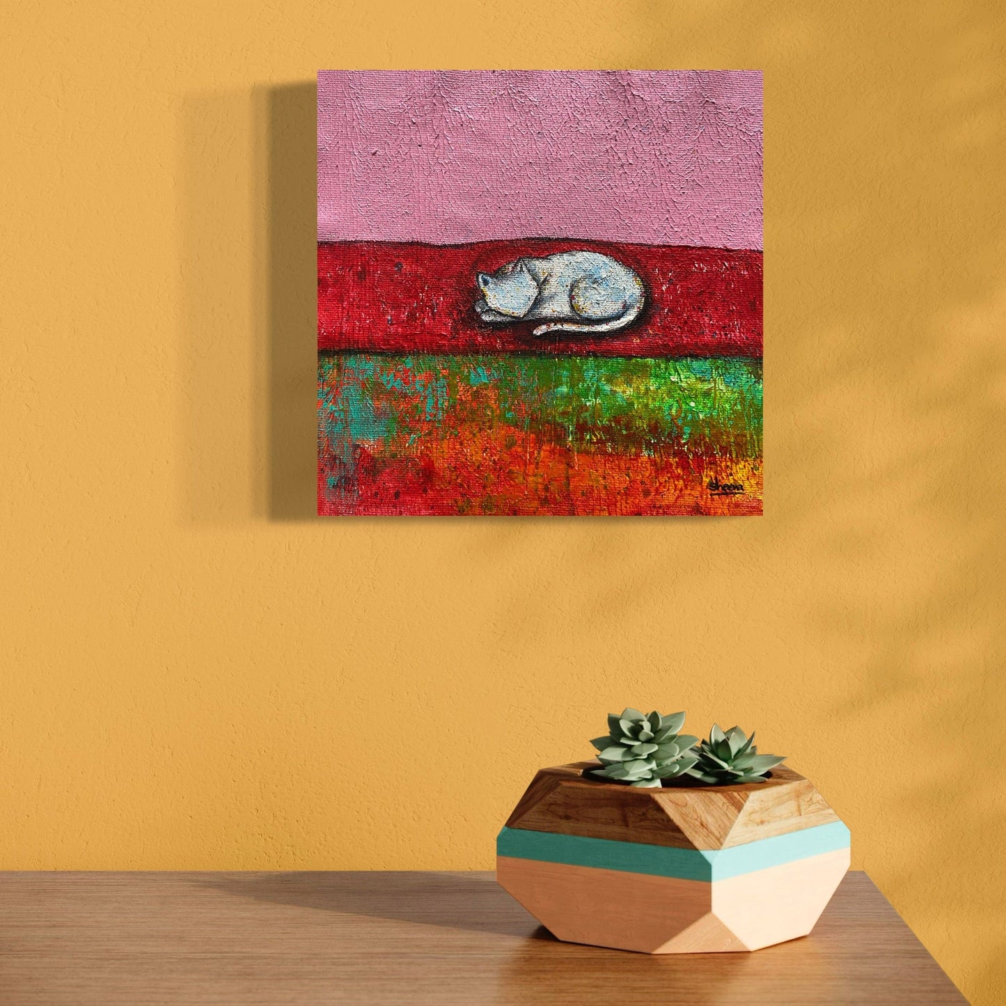 Cat Lover's Wall Art Stretched Matte Canvas (CS-5)