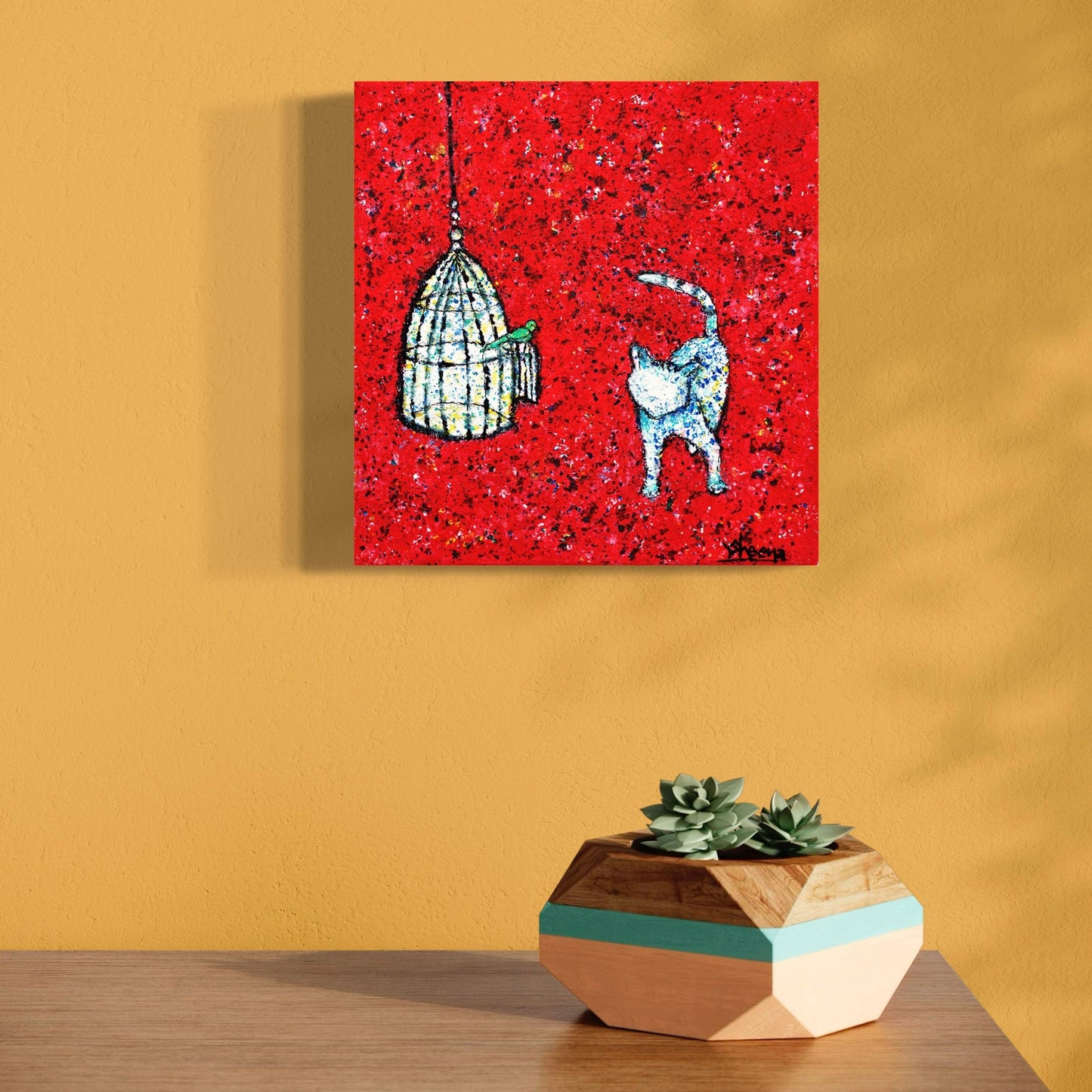 Cat Lover's Wall Art Stretched Matte Canvas (CS-3)