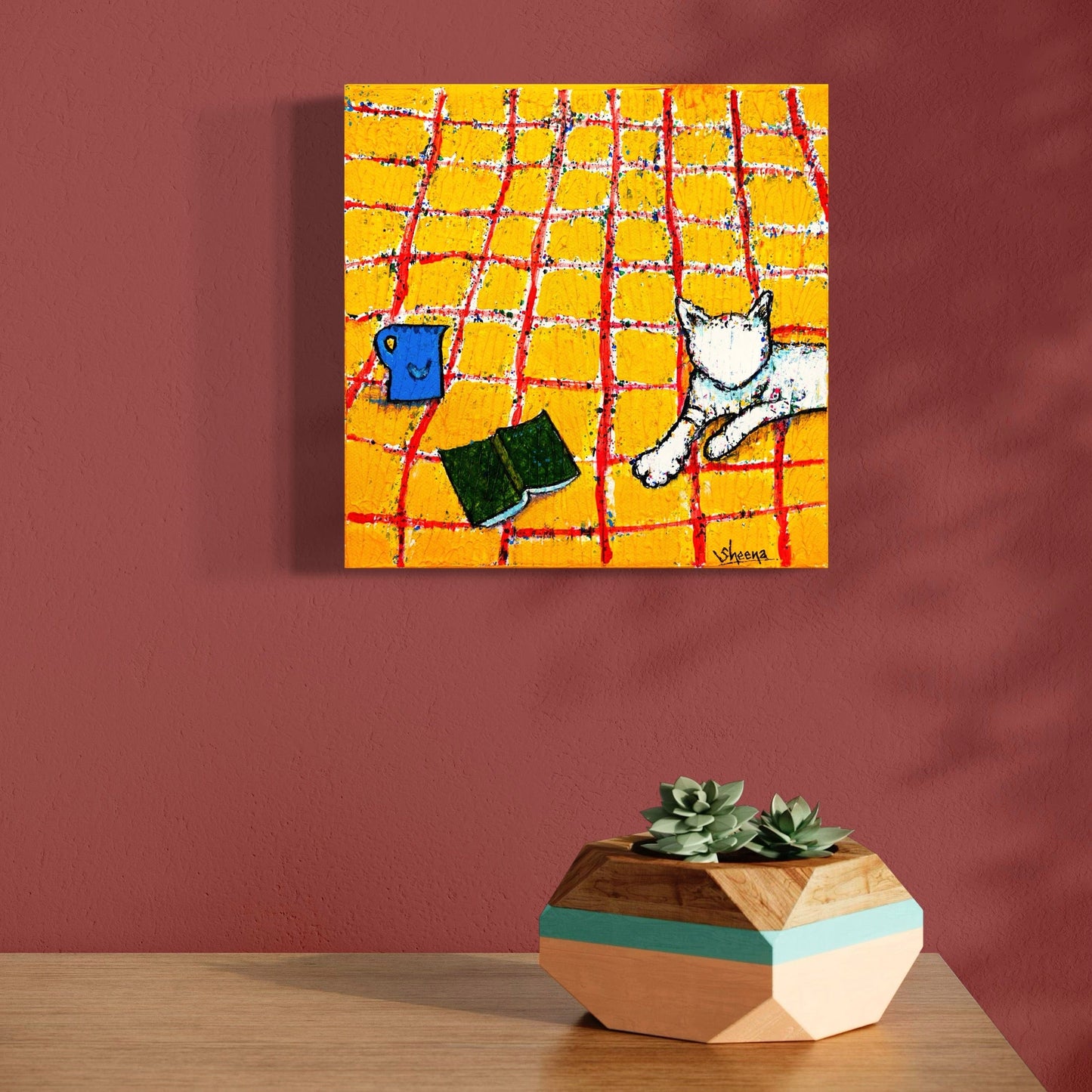 Cat Lover's Wall Art Stretched Matte Canvas (CS-2)
