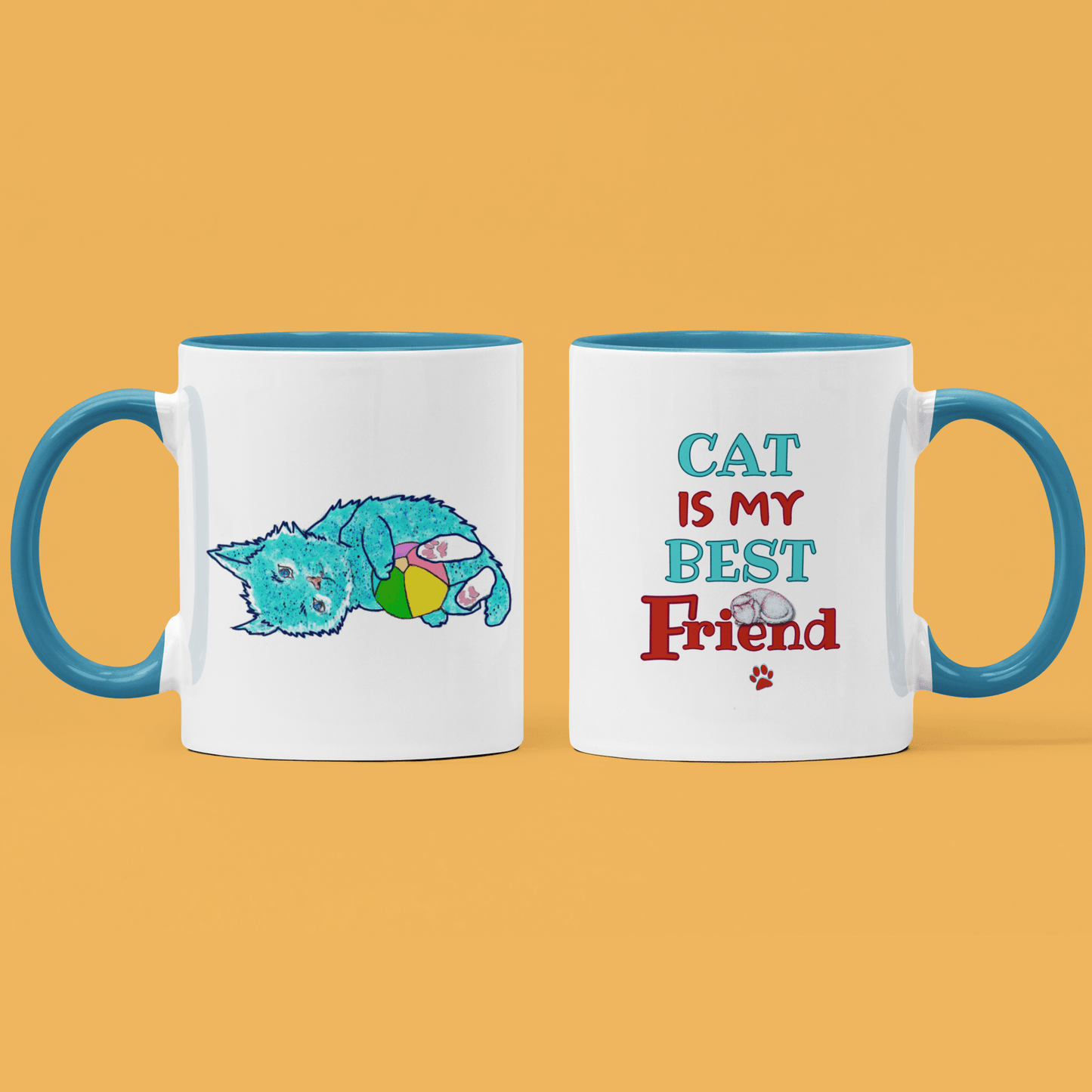 Cat Art Coffee Mug – Art print 11 oz Mug for Cat Lovers (CM-1) - Cat&Muse