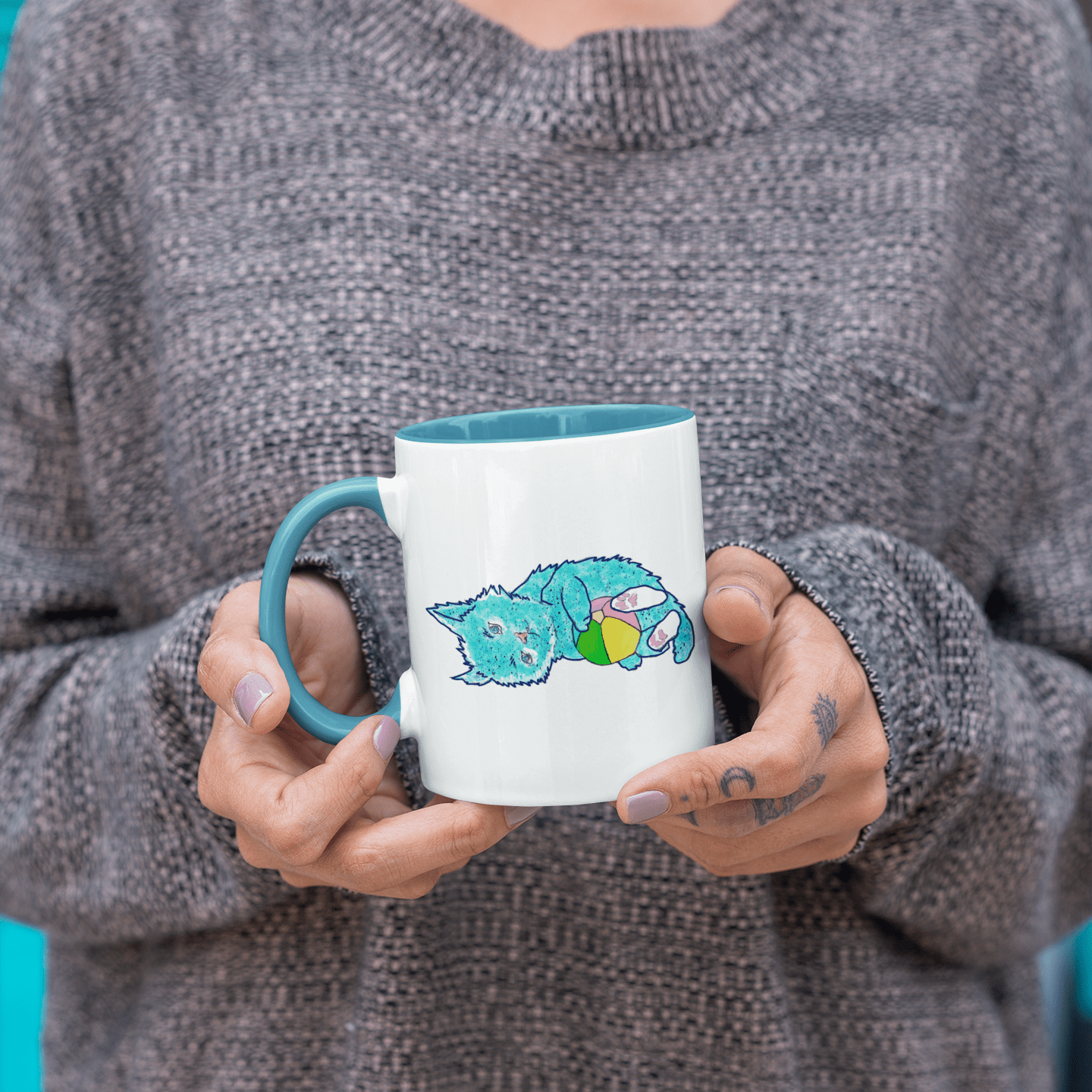 Cat Art Coffee Mug – Art print 11 oz Mug for Cat Lovers (CM-1) - Cat&Muse