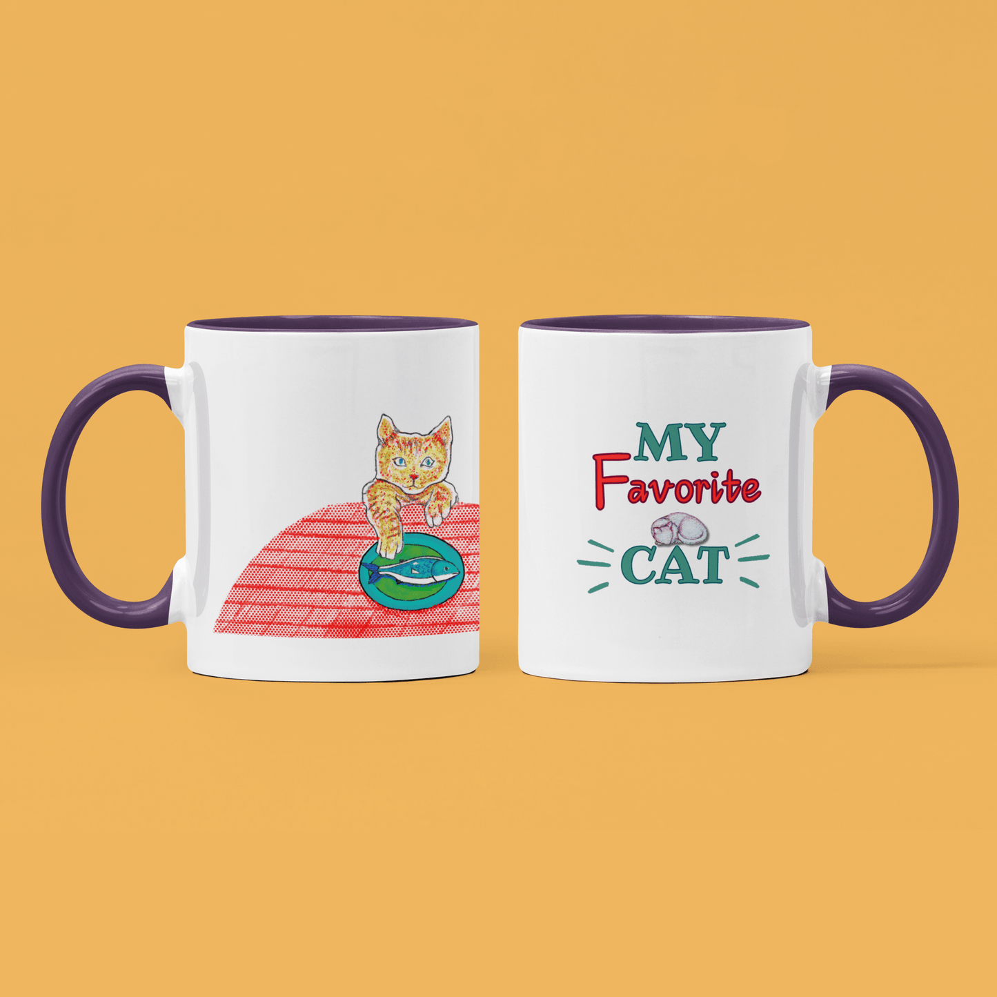 Cat Art Coffee Mug – Art print 11 oz Mug for Cat Lovers (CM-3) - Cat&Muse