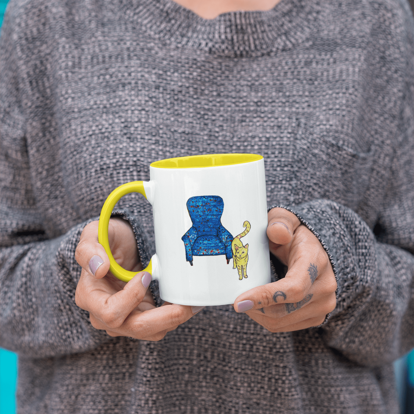 Cat Art Coffee Mug – Art print 11 oz Mug for Cat Lovers (CM-6) - Cat&Muse