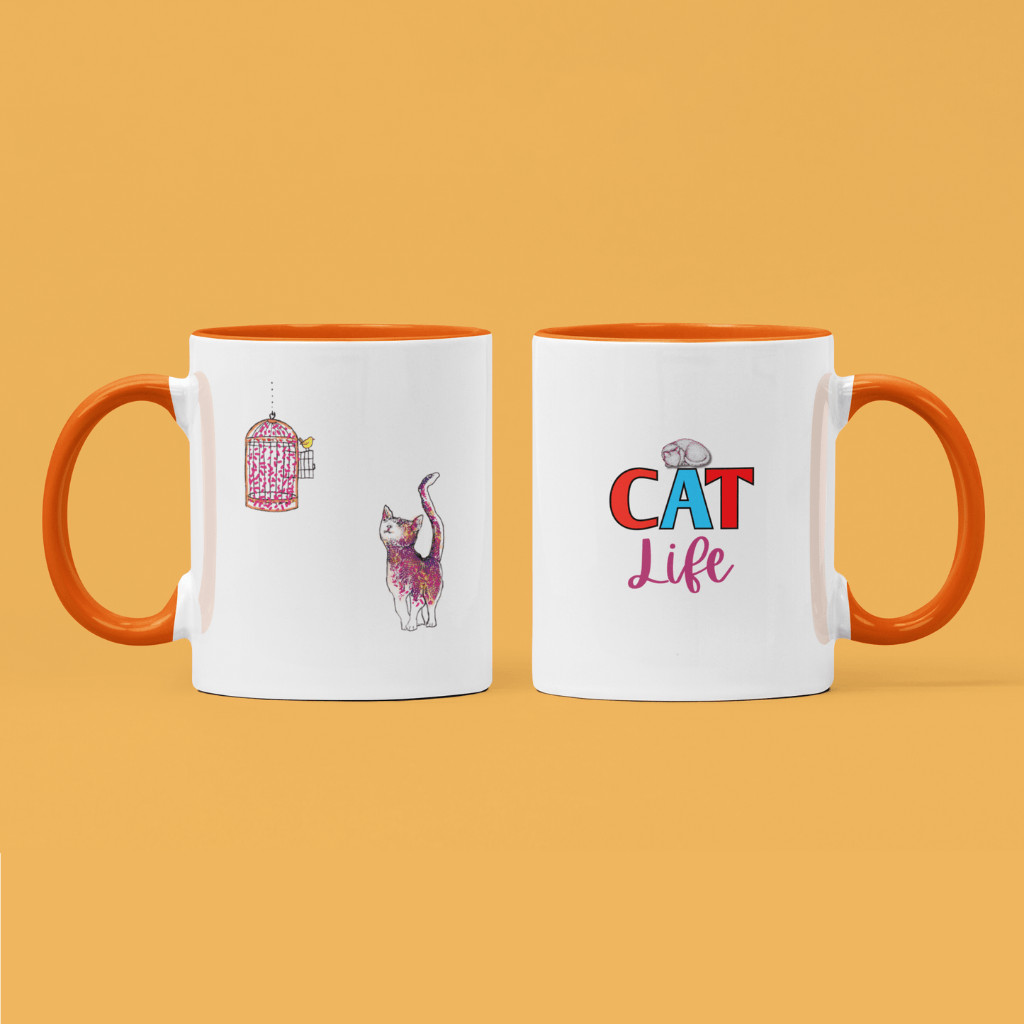 Cat Art Coffee Mug – Art print 11 oz Mug for Cat Lovers (CM-7) - Cat&Muse