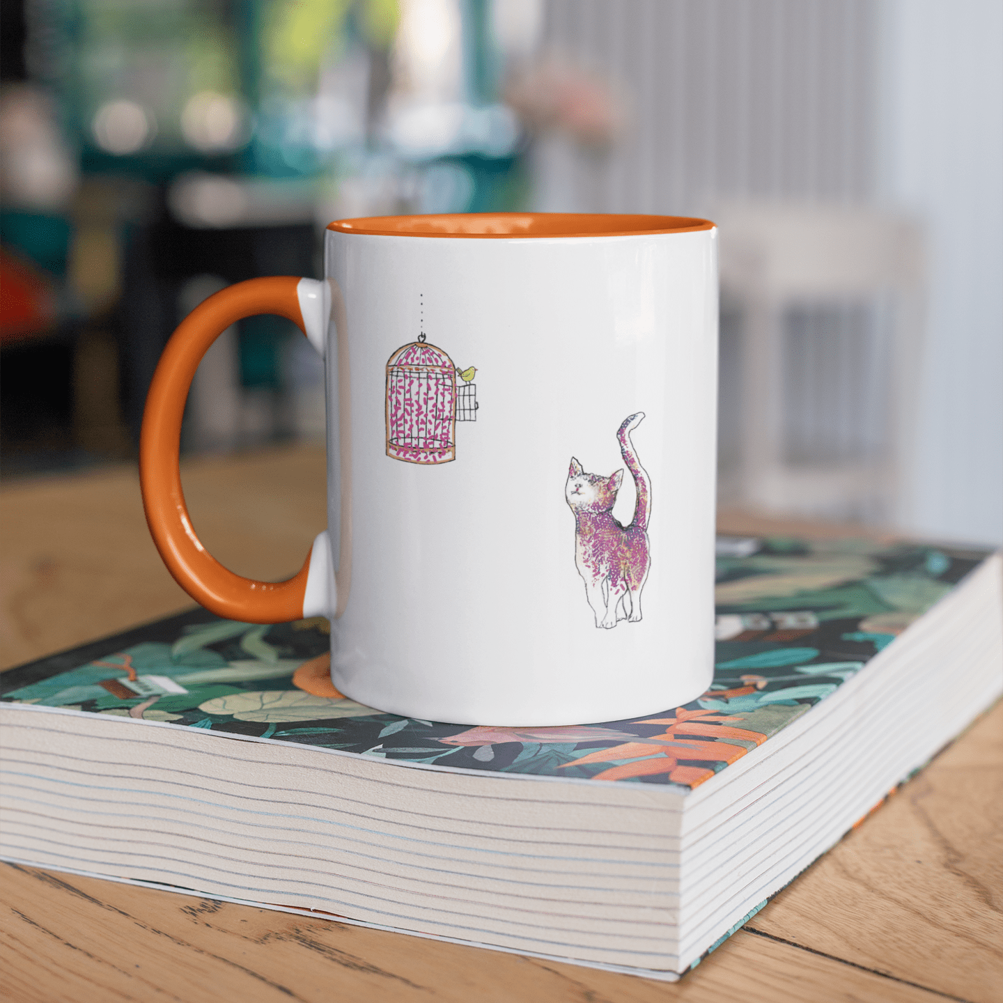 Cat Art Coffee Mug – Art print 11 oz Mug for Cat Lovers (CM-7) - Cat&Muse