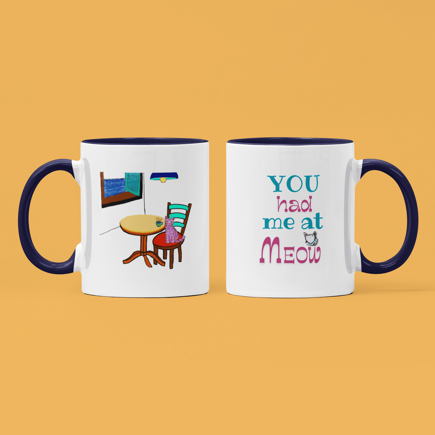 Cat Art Coffee Mug – Art print 11 oz Mug for Cat Lovers (CM-8) - Cat&Muse