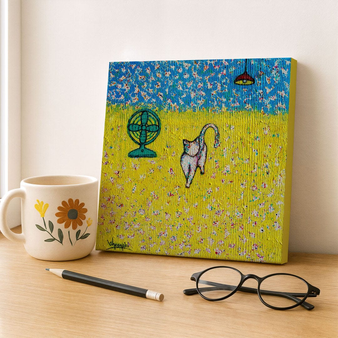 Cat Canvas Print – 10” x 10” Original Art for Cat Lovers (CS-7) - Cat&Muse