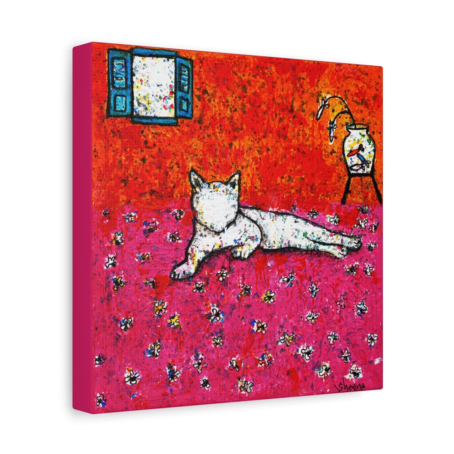 Cat Lover's Wall Art Stretched Matte Canvas (CS-1)