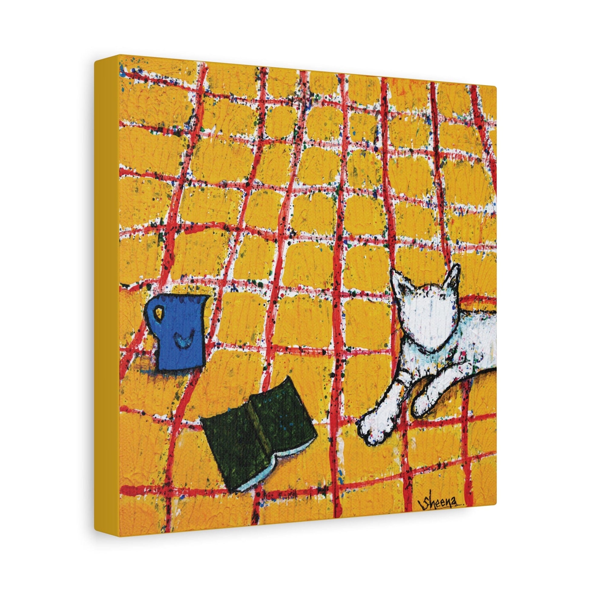 Cat Canvas Print – 10” x 10” Original Art for Cat Lovers (CS-2) - Cat&Muse