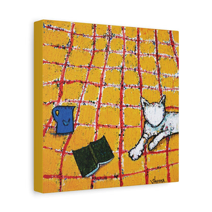 Cat Canvas Print – 10” x 10” Original Art for Cat Lovers (CS-2) - Cat&Muse