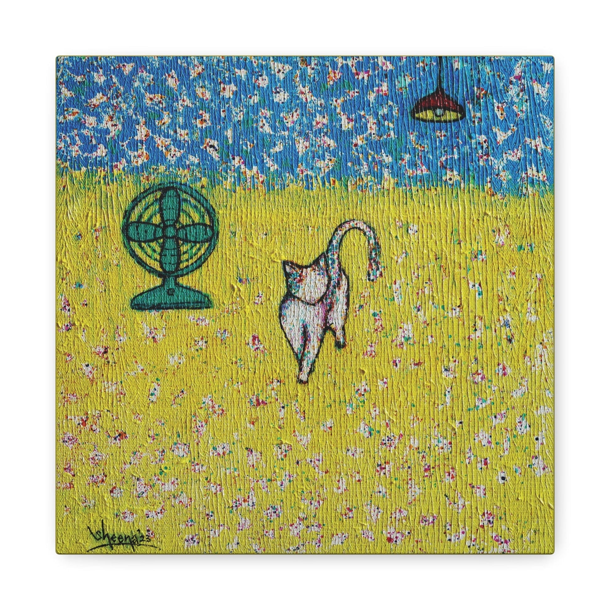 Cat Canvas Print – 10” x 10” Original Art for Cat Lovers (CS-7) - Cat&Muse