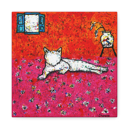 Cat Lover's Wall Art Stretched Matte Canvas (CS-1)