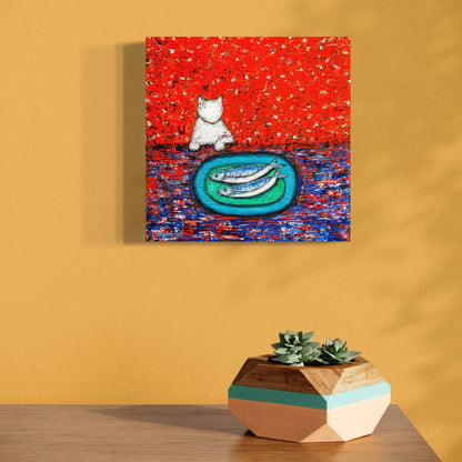 Cat Lover's Wall Art Stretched Matte Canvas (CS-8)