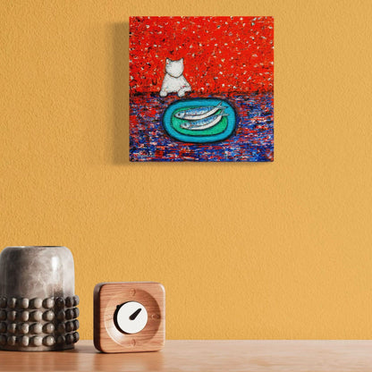 Cat Lover's Wall Art Stretched Matte Canvas (CS-8)