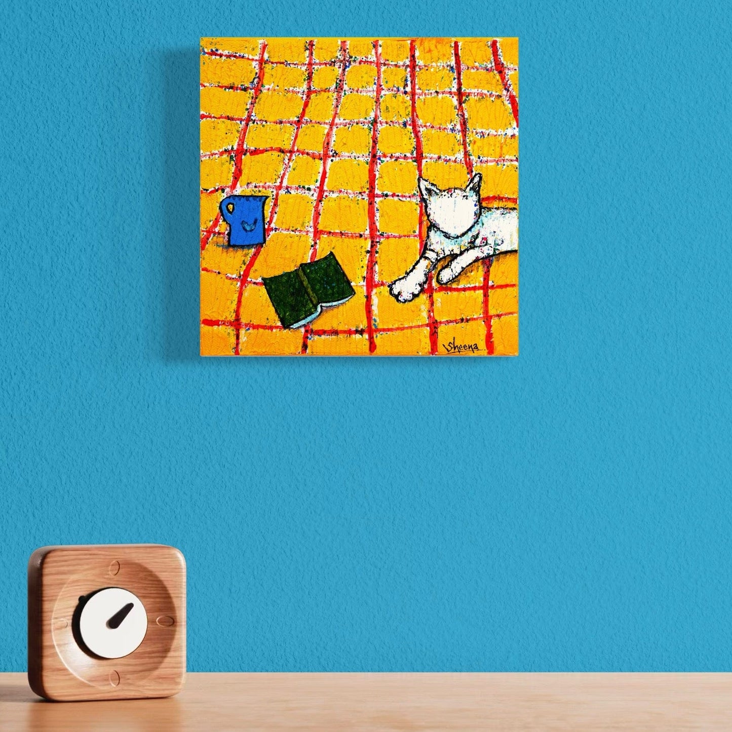 Cat Canvas Print – 10” x 10” Original Art for Cat Lovers (CS-2) - Cat&Muse