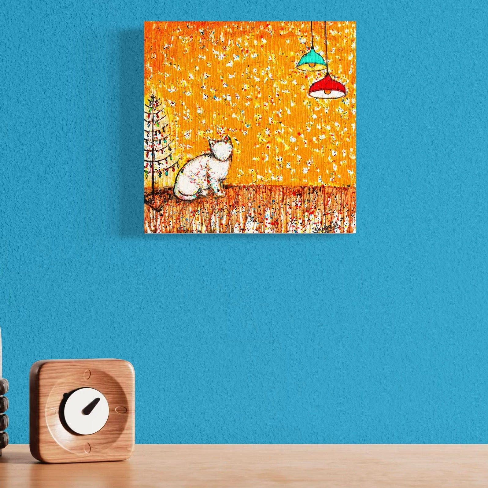 Cat Canvas Print – 10” x 10” Original Art for Cat Lovers (CS-4) - Cat&Muse