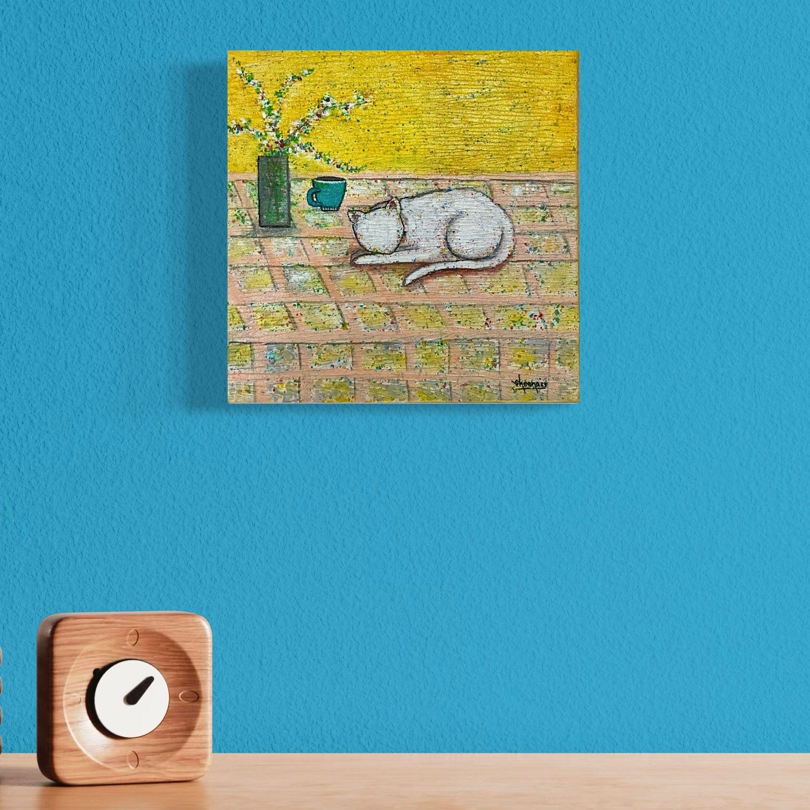 Cat Canvas Print – 10” x 10” Original Art for Cat Lovers (CS-6) - Cat&Muse