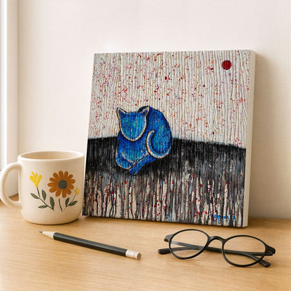 Cat Canvas Print – 10” x 10” Original Art for Cat Lovers (CS-10) - Cat&Muse