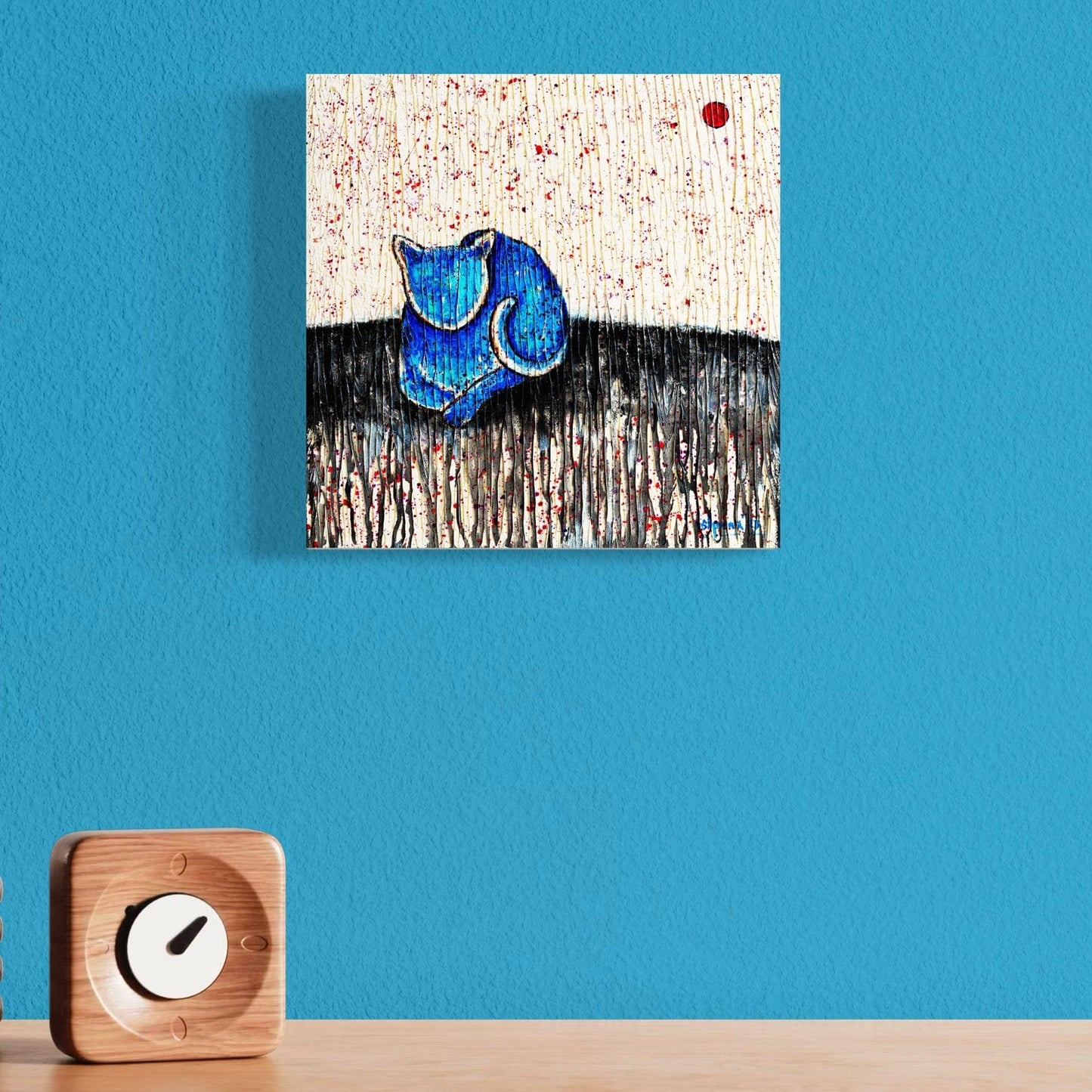 Cat Canvas Print – 10” x 10” Original Art for Cat Lovers (CS-10) - Cat&Muse