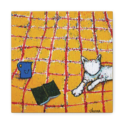 Cat Canvas Print – 10” x 10” Original Art for Cat Lovers (CS-2) - Cat&Muse