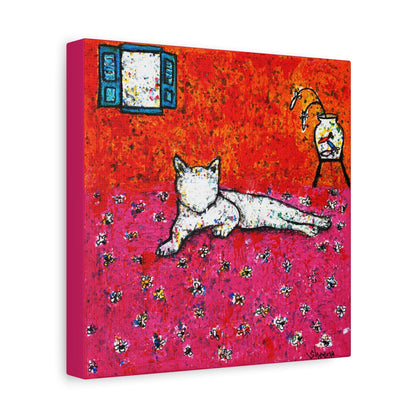 Cat Lover's Wall Art Stretched Matte Canvas (CS-1)
