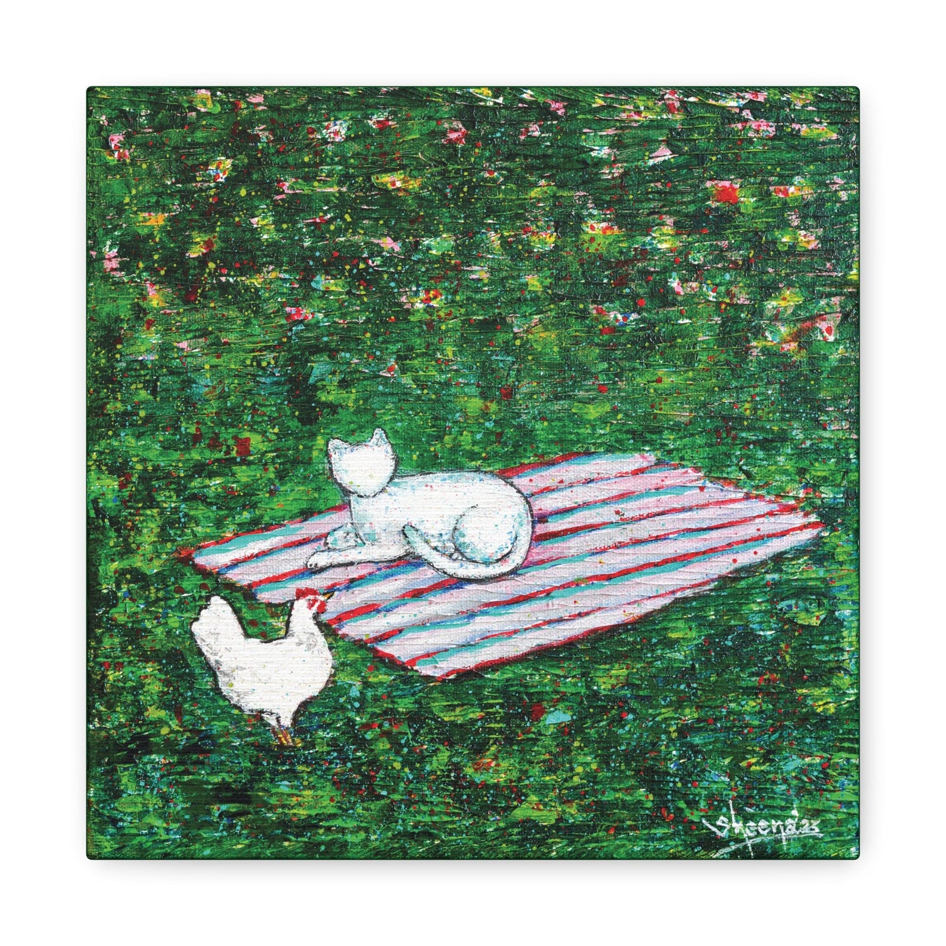 Cat Canvas Print – 10” x 10” Original Art for Cat Lovers (CS-9) - Cat&Muse