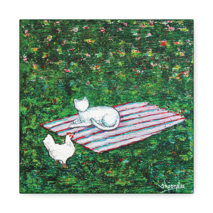Cat Canvas Print – 10” x 10” Original Art for Cat Lovers (CS-9) - Cat&Muse