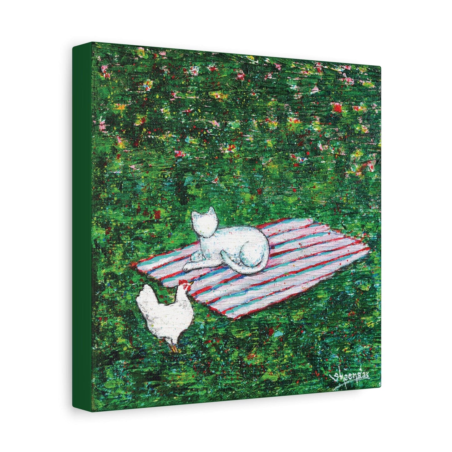 Cat Canvas Print – 10” x 10” Original Art for Cat Lovers (CS-9) - Cat&Muse