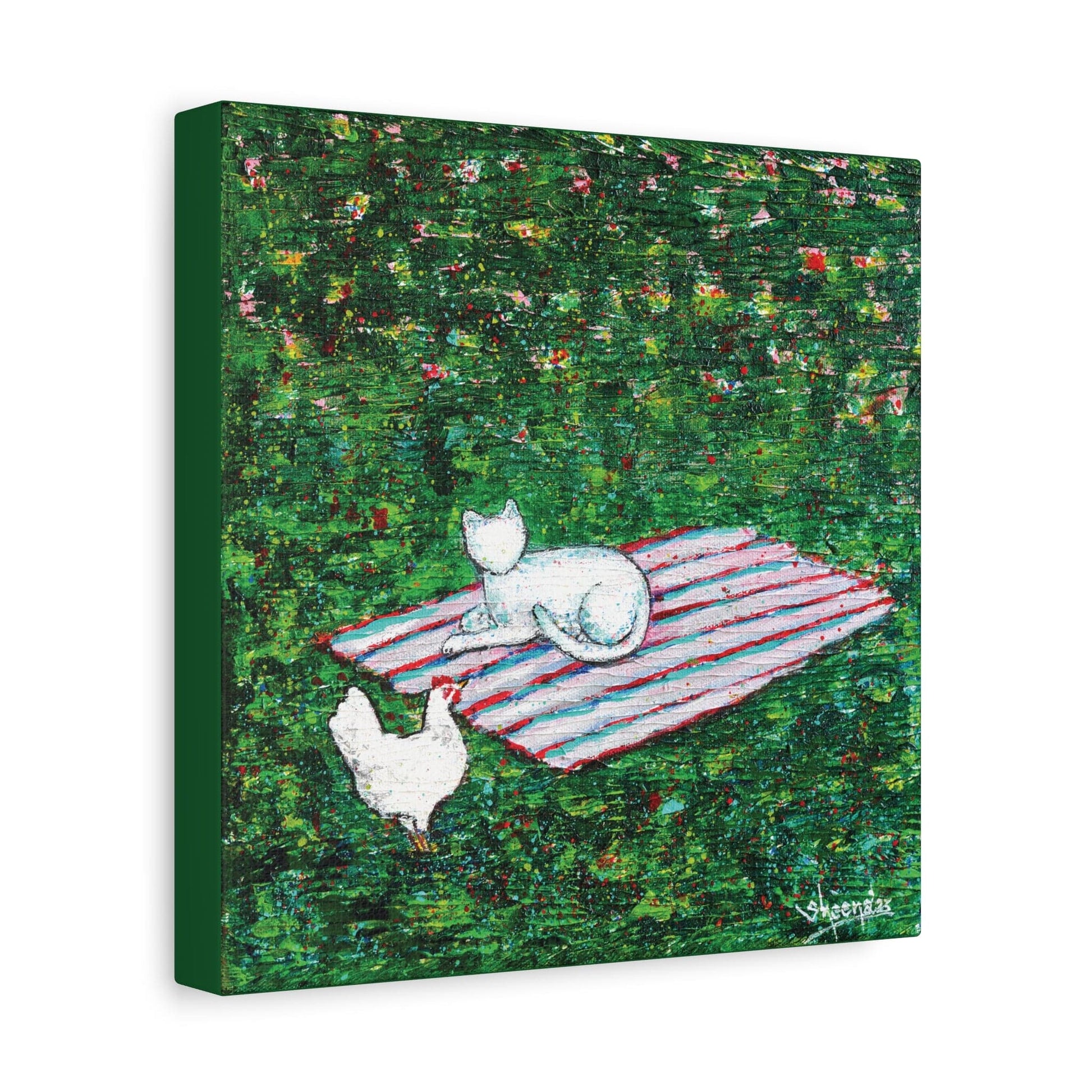 Cat Canvas Print – 10” x 10” Original Art for Cat Lovers (CS-9) - Cat&Muse